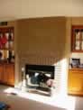 Red Brick Fireplace Faux in a lighter Color